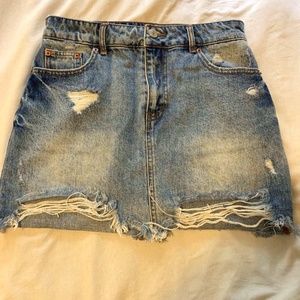 Distressed Jean Skirt (Forever 21)